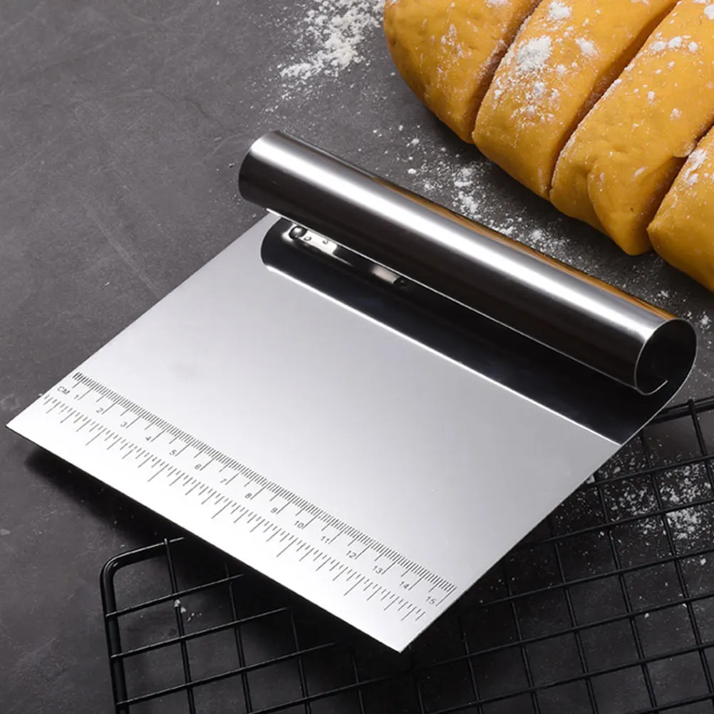 

Stainless Steel Dough Cake Scraper Pastry Tool Silver Color Kitchen Bakeware Cream Spatula Mousse Smoother