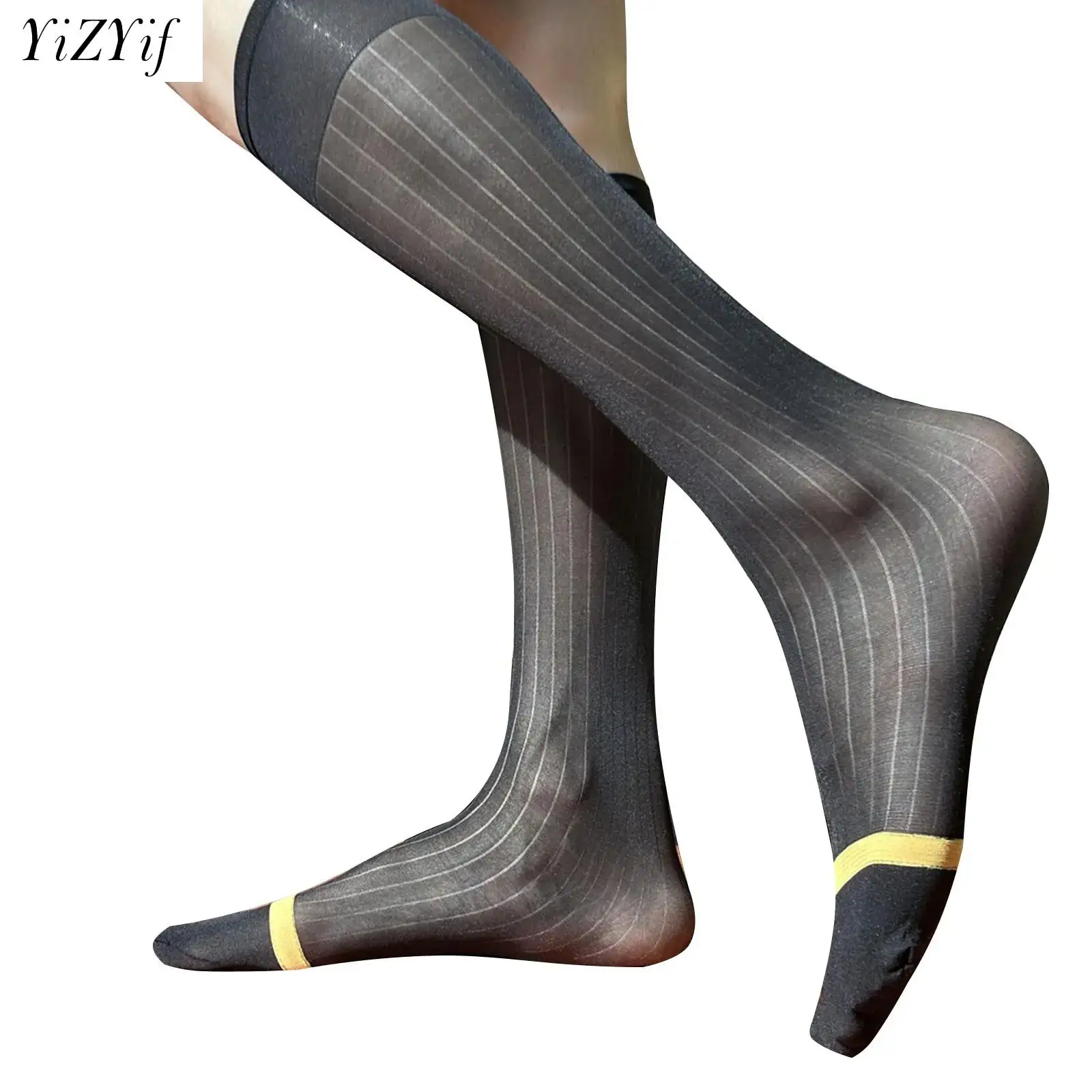 

Men's Socks Invisible Breathable See Through Middle-length Shaping Stockings Elastic Business Socks Men's Knee-high Socks