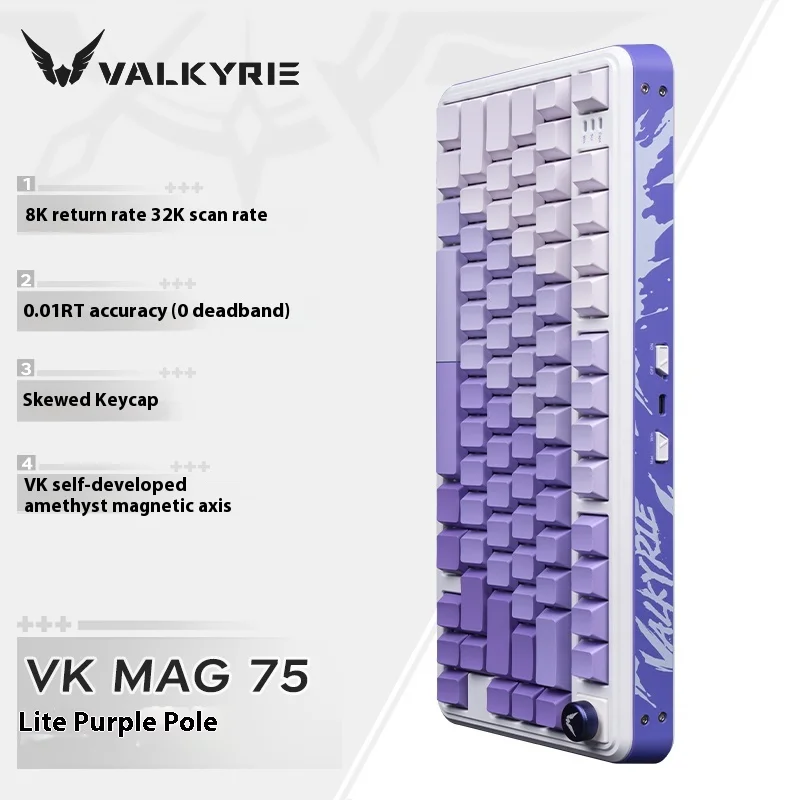 VALKYRIE VK MAG 75 Mechanical Keyboard Magnetic Switch 8000Hz Polling Rate 0.01RT Gaming Keyboard Valorant PC Custom Accessories