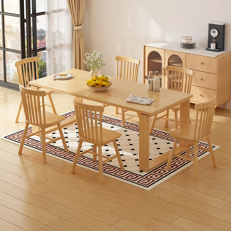 

New Nordic Dining Table Household Japanese Solid Wood Legs