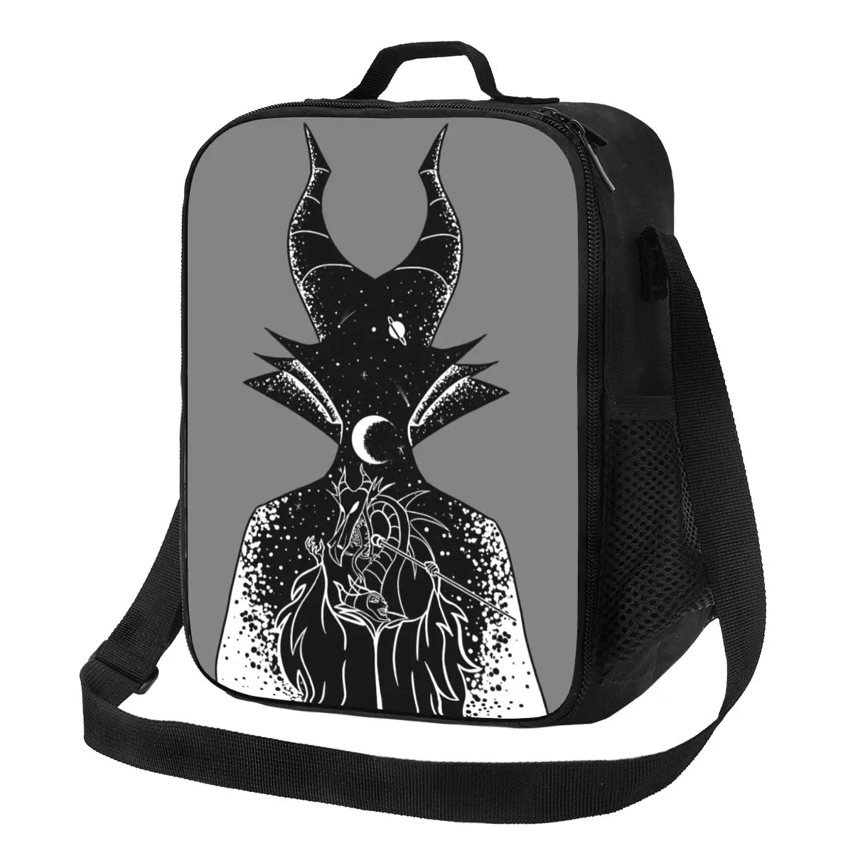 

Custom Maleficent Movie Thermal Insulated Lunch Bag Women Portable Lunch Container for Kids School Children Bento Food Box