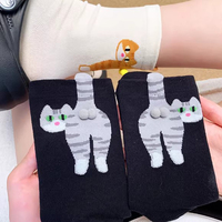 2/1Pairs Cute Cat Socks with Balls Funny Cotton Socks Breathable Soft Cotton Socks Girl Women Sock Novelty Gifts for Cat Lovers