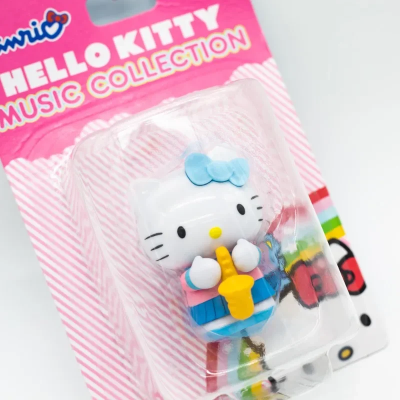 Helloskittyes serie de instrumentos Musicales, figuras de acción, colecciones bonitas, adornos de escritorio, juguetes de modelo de animación, regalos para niños