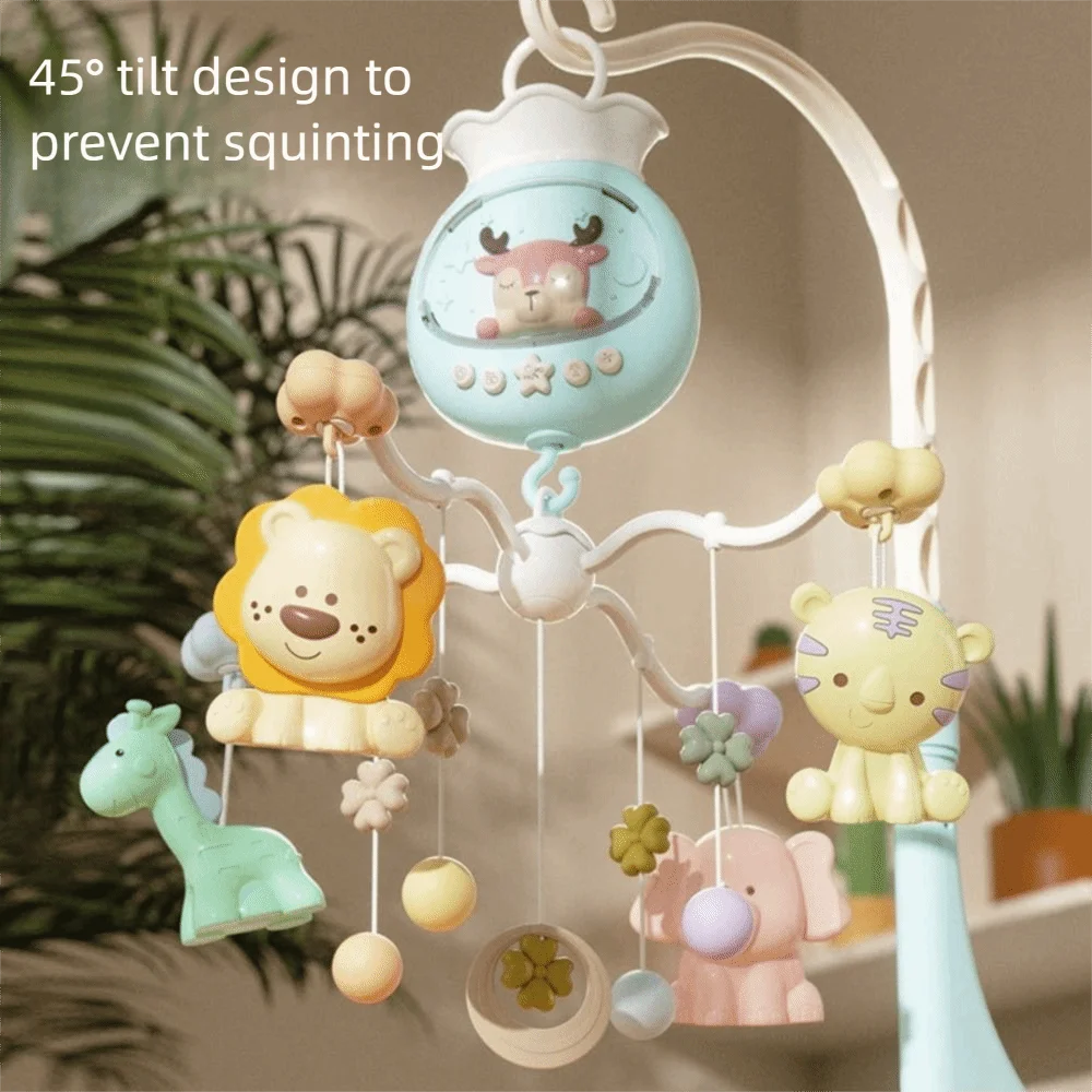 

With Lights Rotating Bed Bell Remote Control Music Projection Baby Crib Mobile Hanging Style Rotating Design Sleeping Aid