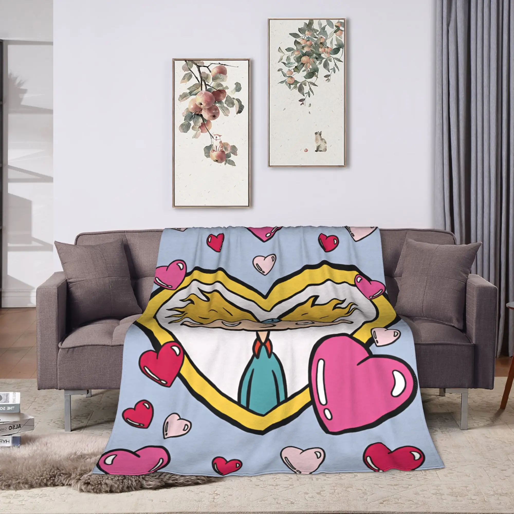 Warm Comfy Blanket Plane Travel H-Hey ArnoldS Throw Blanket Casual  Bedspread For Couch Bed