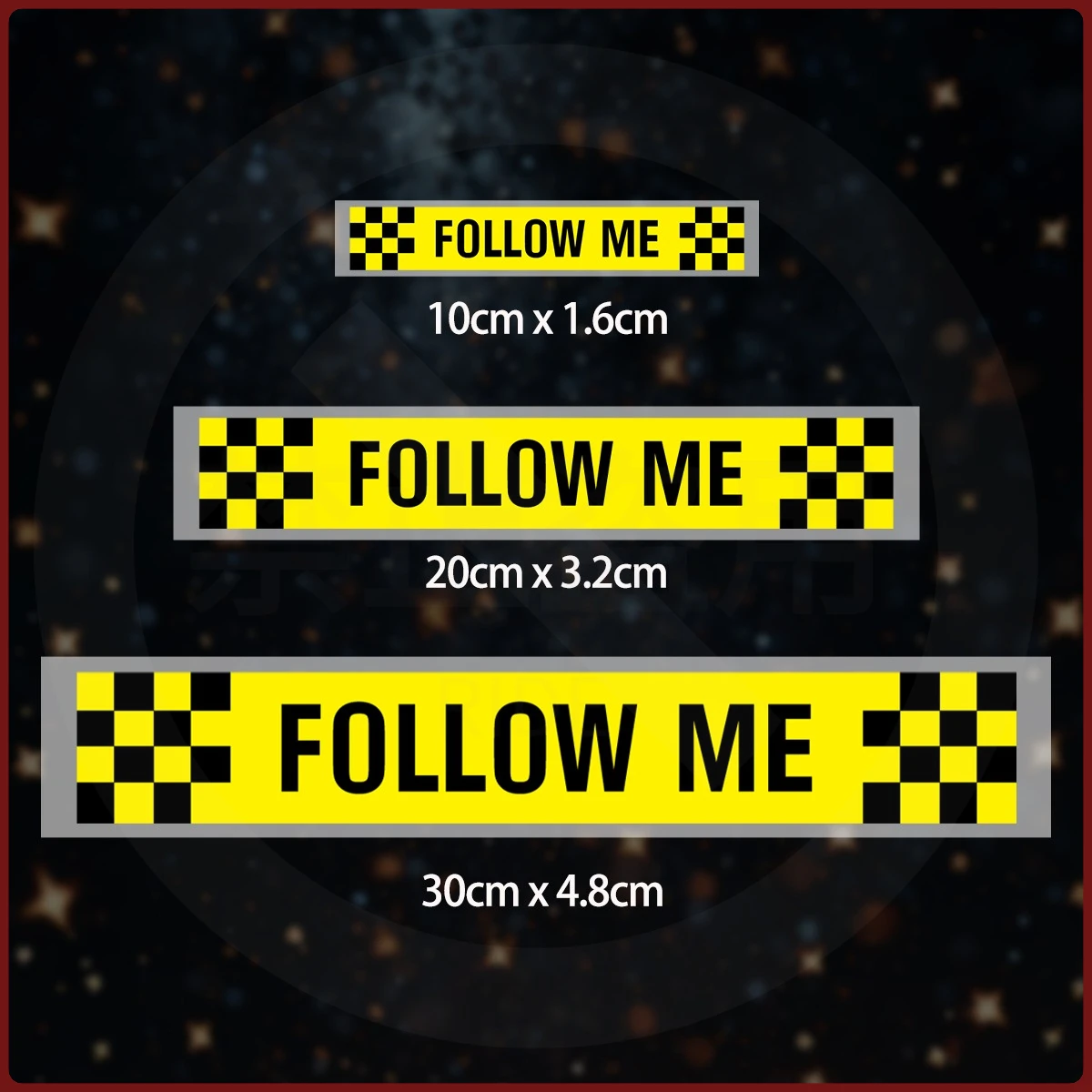 Adesivo de Vinil Xadrez FOLLOW ME Racing à Prova d'Água para Moto, Carro e Capacete