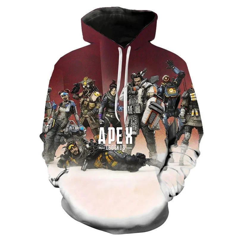 Gra Apex Legends drukowanie 3D Y2k Streetwear bluzy w stylu Harajuku z długim rękawem Hip Hop dziecięca bluza z kapturem swetry odzież Cosplay