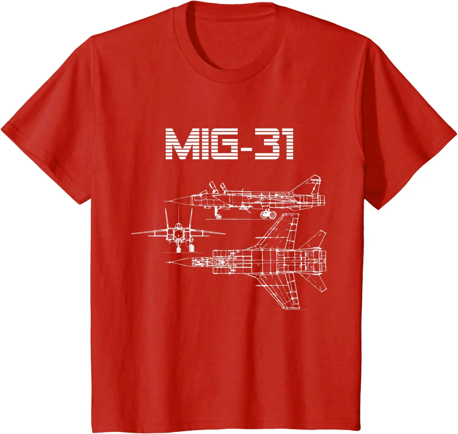 Soviet Russia Mig-31 Foxhound Fighter Blueprint T-Shirt. Summer Cotton Short Sleeve O-Neck Mens T Shirt New S-3XL