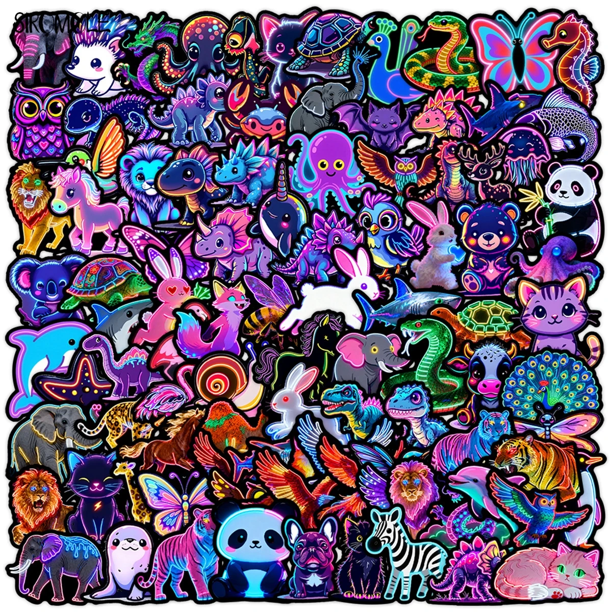

10/50/100PCS Neon Style Animal Stickers Cute Kawaii Panda Cat For DIY Suitcase Laptop Luggage Graffiti Sticker Decal Kids Gift