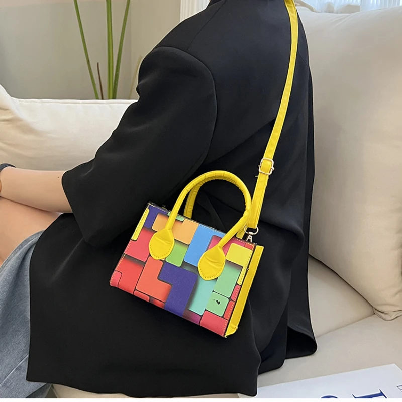 Aprxu 2022 New Candy Colorful Rainbow Women's Bag Tote Bag Summer Handbag Shoulder Bag Women