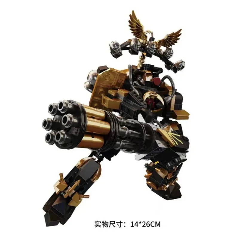 DK1003 Sci-Fi Mecha Building Kit 643PCS Red Armored Warrior Model Desktop Decoration Diy Toy For Kids Collectors Holiday Gifts