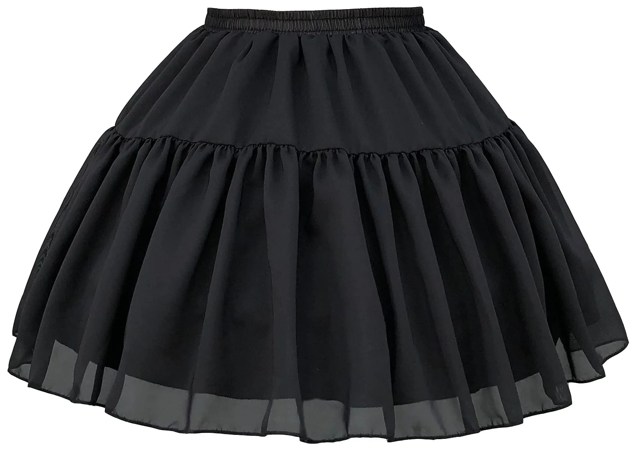 

Girls Lolita Underwear Cosplay Petticoats Underskirt Half Slips Elastic Waist Chiffon Skirt 2024