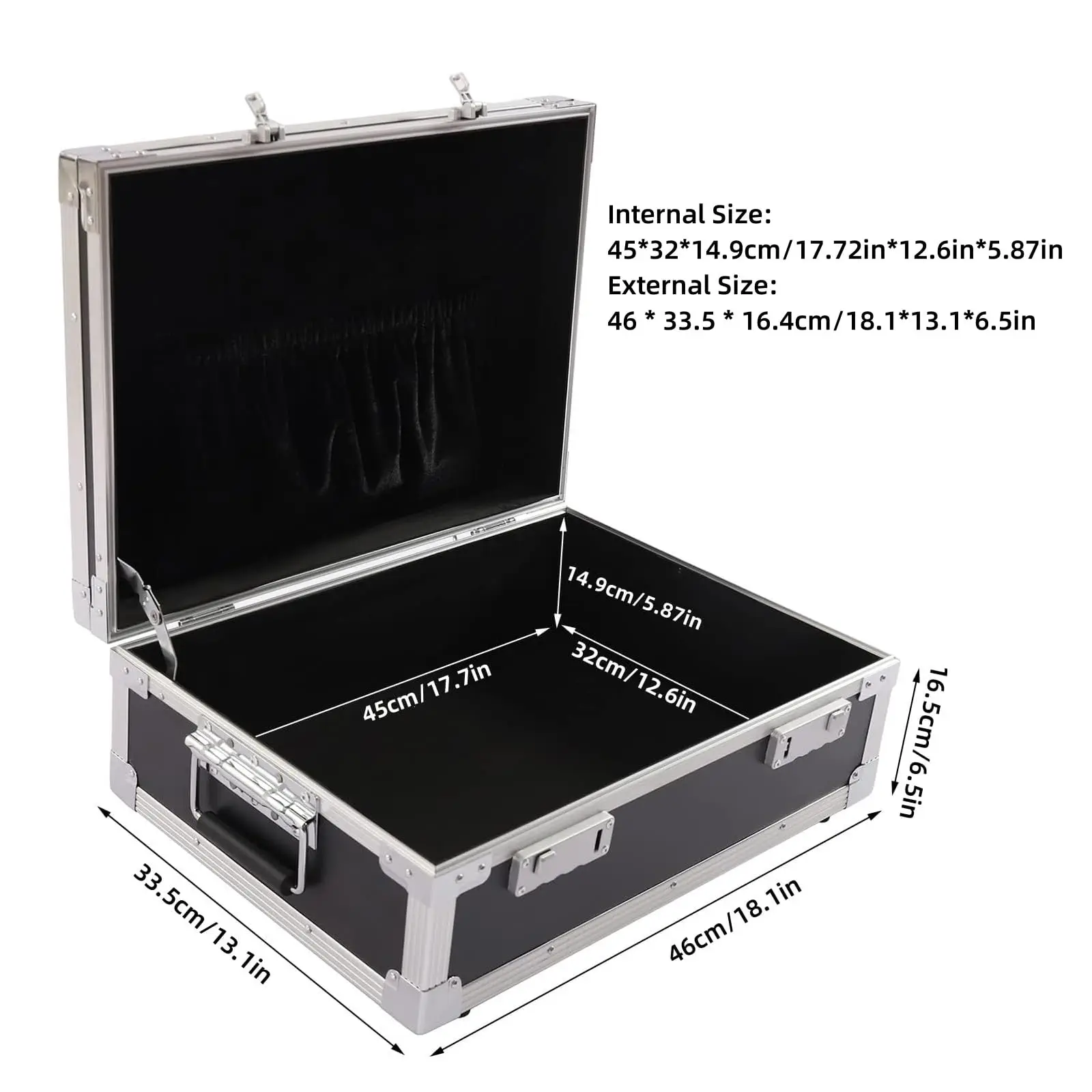 صندوق تخزين القفل، صندوق أمان من الألومنيوم مع قفل مجمع، صندوق أمان كبير السعة للأشياء الشخصية والكمبيوتر المحمول النقدي،