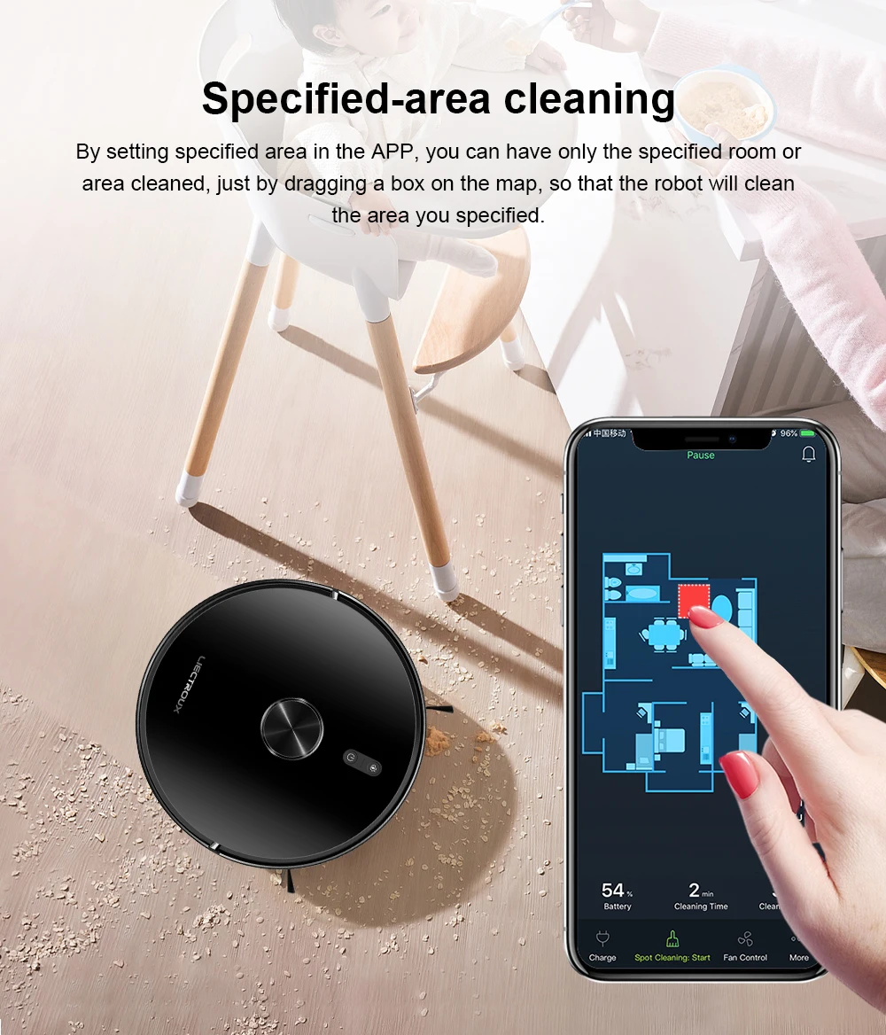 Liectroux X6 LDS Robot Vacuum Cleaner,Laser Lidar Navigation,Wet & Dry Mopping,6500Pa Suction,Multi-Floor Map,Customized Smart H