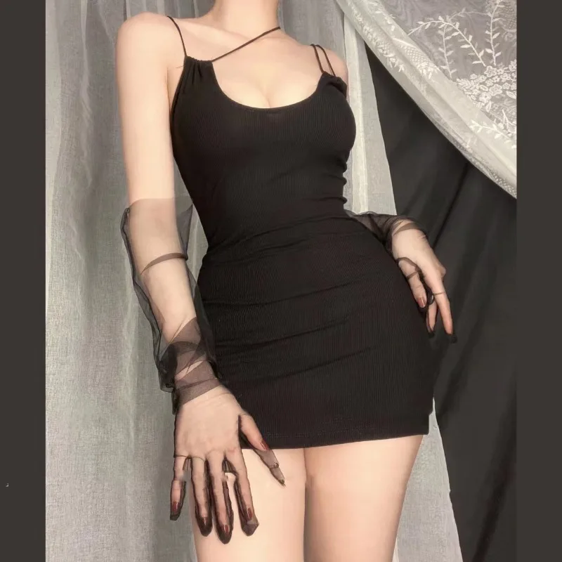 Plus Size Hollow Out Lift Butt Bodycon Dress Office Lady Cosplay Night Club Outfits Backless Stretch Exotic Miniskirt with Thong