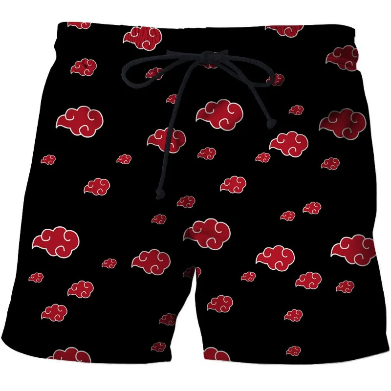 나루토 남성 캐주얼 반바지, 코스프레 애니메이션 아카츠키 3D 인쇄 반바지, 서핑, 러닝, 등산복, 빠른 건조, 소년 보드 쇼츠