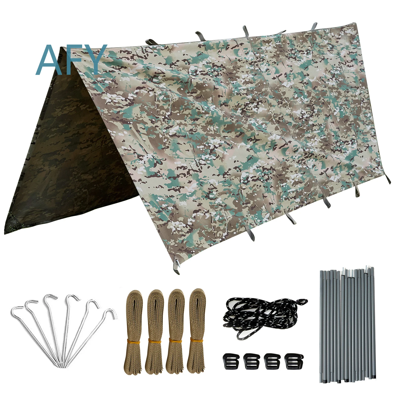 Camping Hammock Rain Fly for Lightweight Waterproof Canopy Sunshade Sunscreen Beach Tent Shelter for Hiking Outdoor Travel