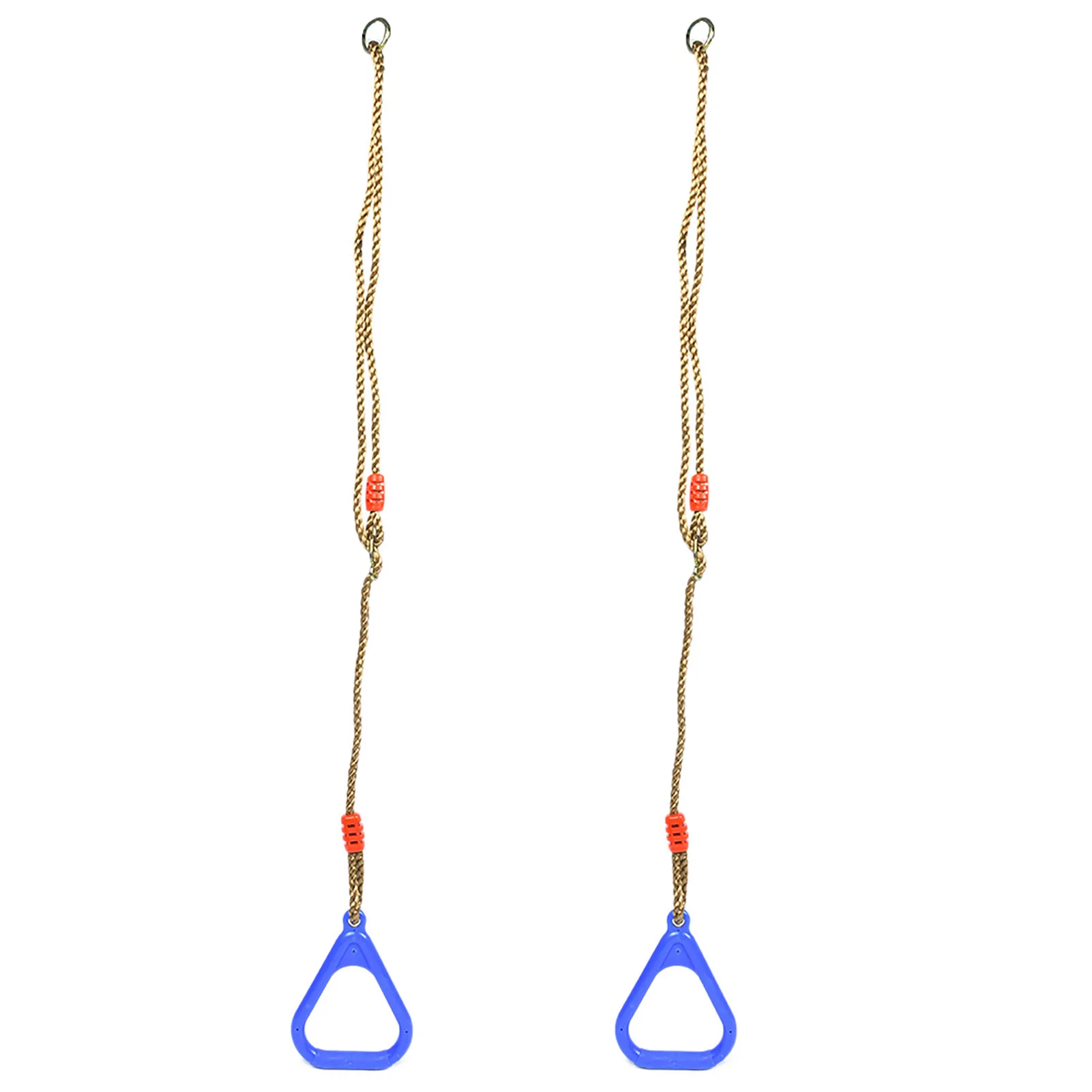 زوج من البلاستيك القابل للتعديل للأطفال سوينغ الصالة الرياضية اللياقة البدنية ممارسة الرياضة حلقة معلقة مع حبل الأطفال حلقة معلقة الصالة الرياضية الدائري