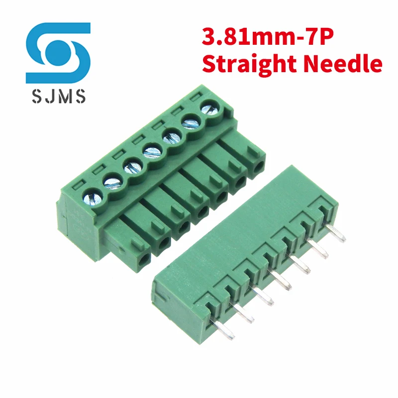 5SETS 15EDG 3.81MM 7pin Plug TYPE pcb Connector 7 pin 3.81 pitch 2EDG Straight needle pluggable screw terminal block PLUG SOCKET