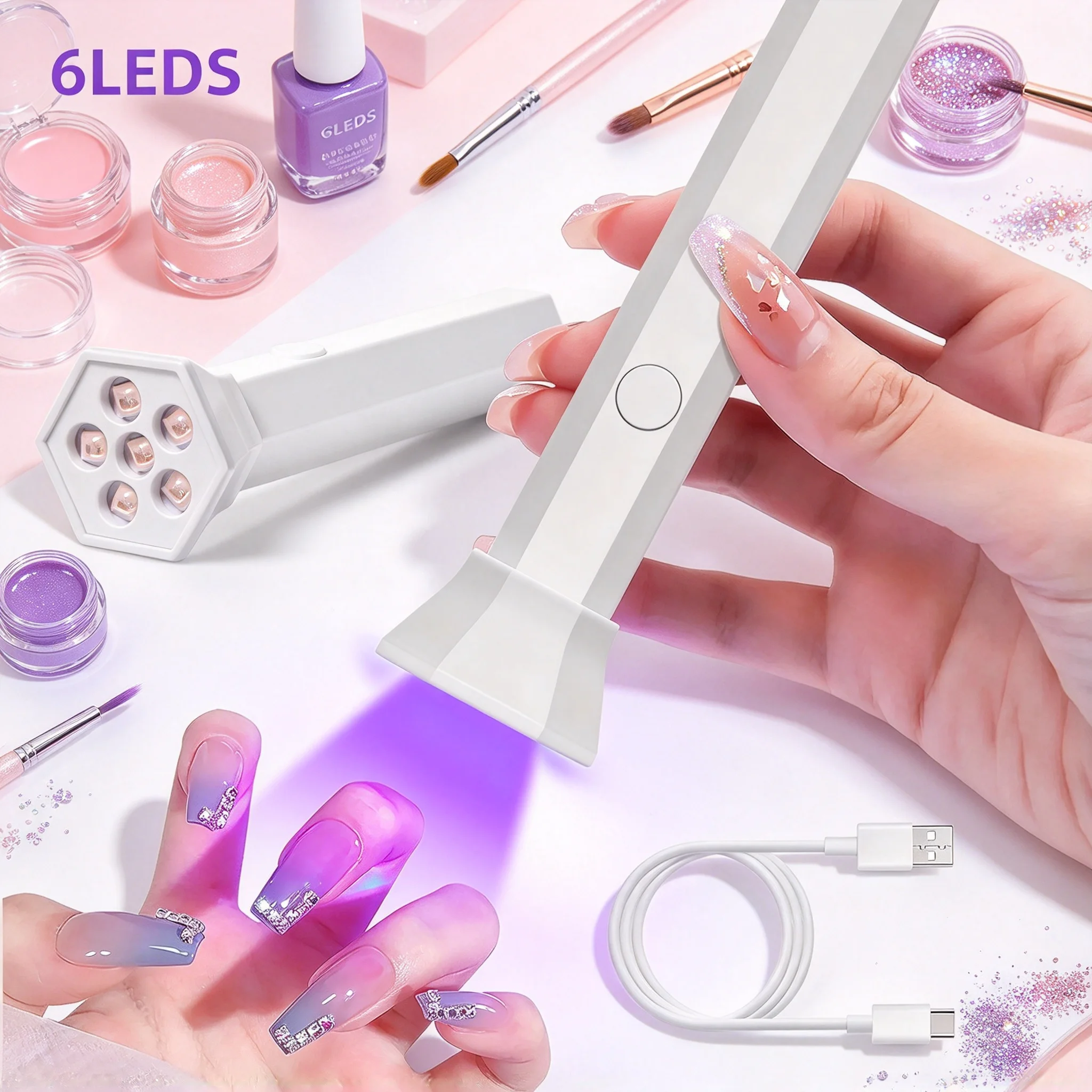 Professional Nail Dryer Lamp UV LED Nail Light For Curing All Gel Polish USB Rechargeable Quick Dry Manicure Gel Curing Lamp