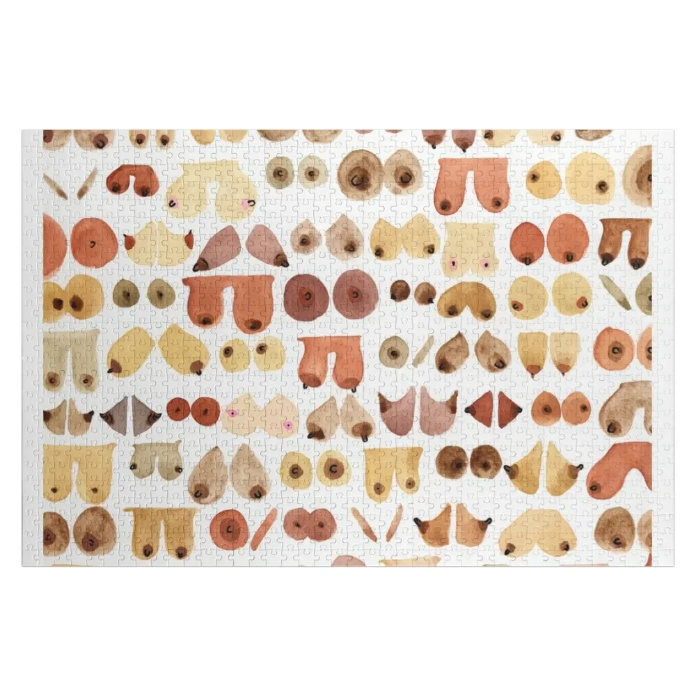 

Boob Love Original Breast Watercolor Design Jigsaw Puzzle Photo Custom With Photo Puzzle