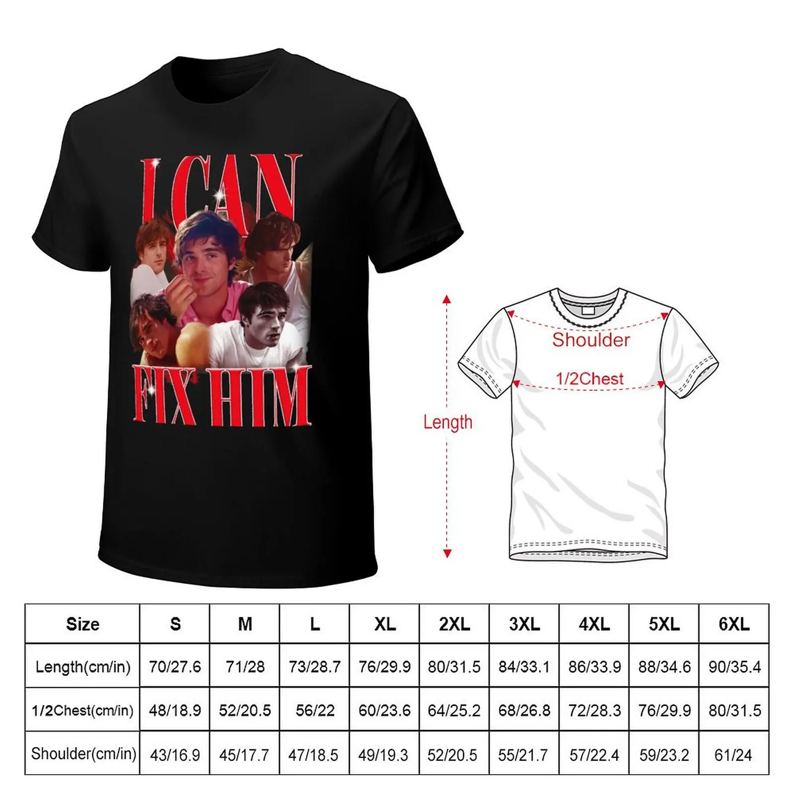 Jacob Elordi I Can Fix Him T-Shirt Fashion Simple Casual Tee Shirt