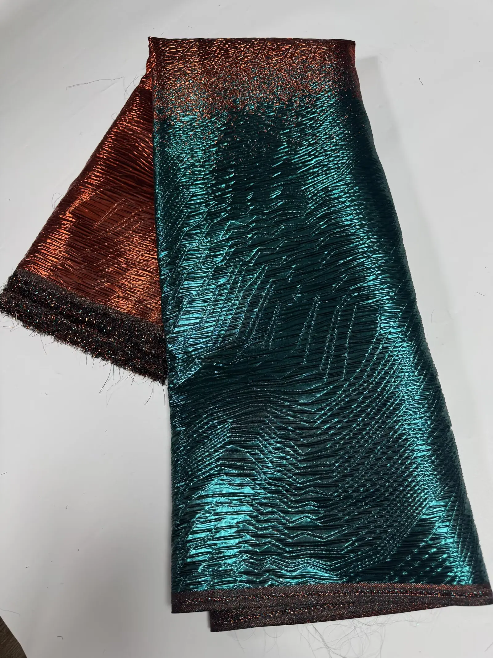 5Yards Brocade Jacquard Lace Fabric, Floral Pattern Design, 2025 African Ethnic Traditional Material For Evening Dress