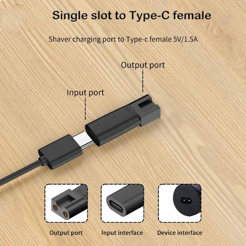  USB Type C Charger Convetor Adapter Shaving Power Adapter for Universal Electric Hair Clipper Beard trimmers Shavers Razor