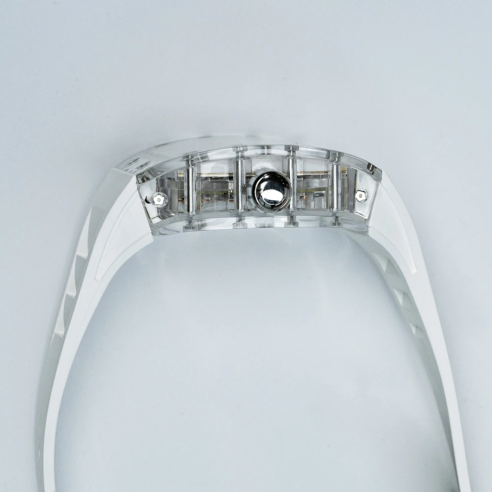 AJUT Crystal Automatic Tourbillon Movement Men Watch Dragon Dial Transparent Flying Tourbillon Mechanical Watches For Man 0571