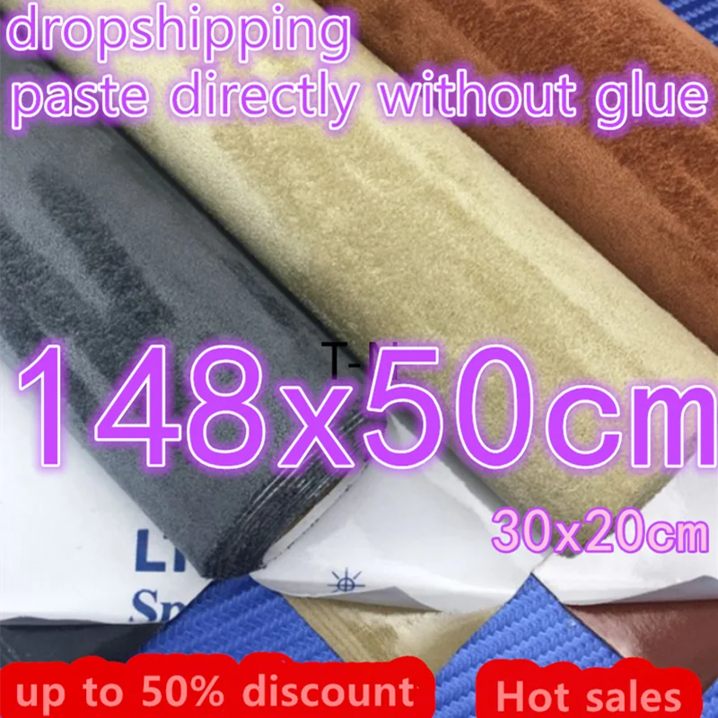 Suede Leather Refurbished Self Adhesive Artificial Synthetic Velvet Patches PU Sofa Repair Car Seat A4 Size Sticker 148x50cm