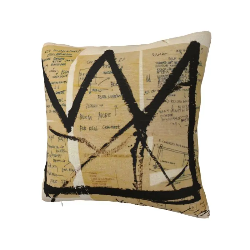 Custom Crown By Jean Michel Basquiats Nordic Throw Pillow Covers Decoration Graffiti Art Car Cushion