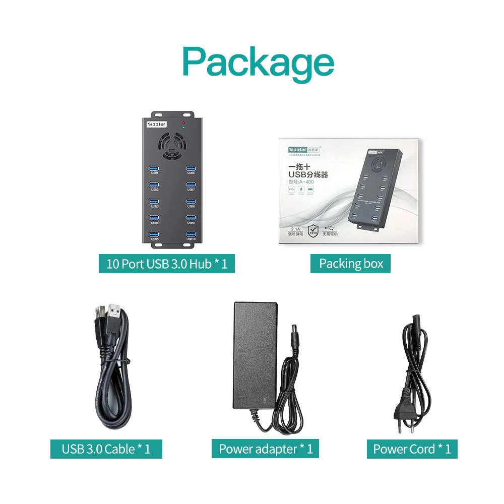 Sipolar A423 Stock Wholesale 10 Ports Usb 12v 10a Industrial Splitter Hub for Tablet and Mobile - view 6
