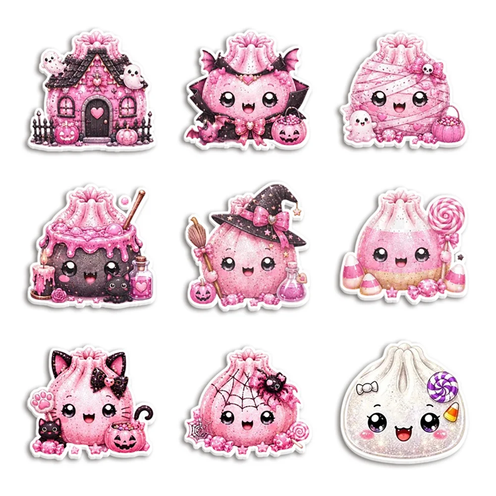 10pcs/lot Mystery Bao Halloween Dumplings Resin Planar Acrylic Flatback for Bow Center Craft Supply Backpack Badge Decor Pendant