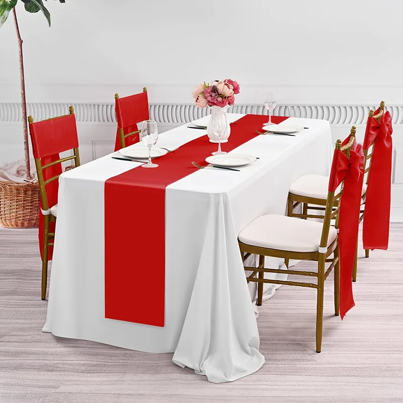 

24PCS Luxury Satin Chair Bow Sashes Wholesale Soft Universal Chair Sashes Birthday Party Wedding Hotel Banquet Home Decorations