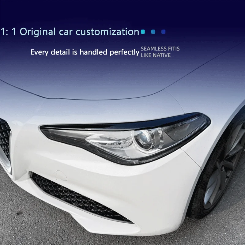 Suitable for Alfa Romeo Giulia 2015+ special front headlight eyebrow car sticker modification accessories