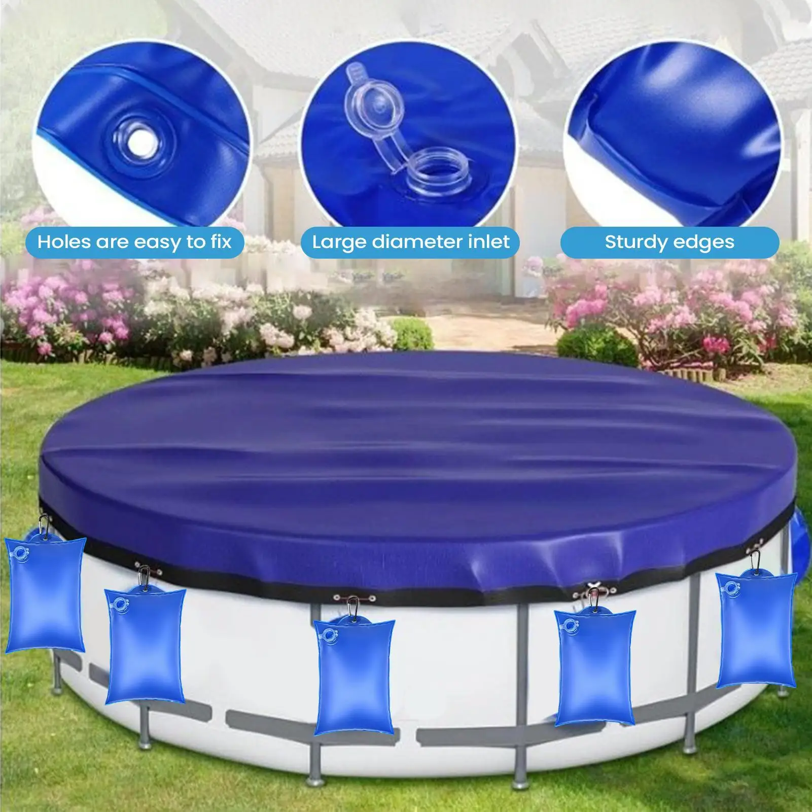 

Pool Cover Water Bags Heavy Duty Safety Products With Hooks 10 Pieces Ground Pool Cover Weights For Hot Tub Storm Daily Home