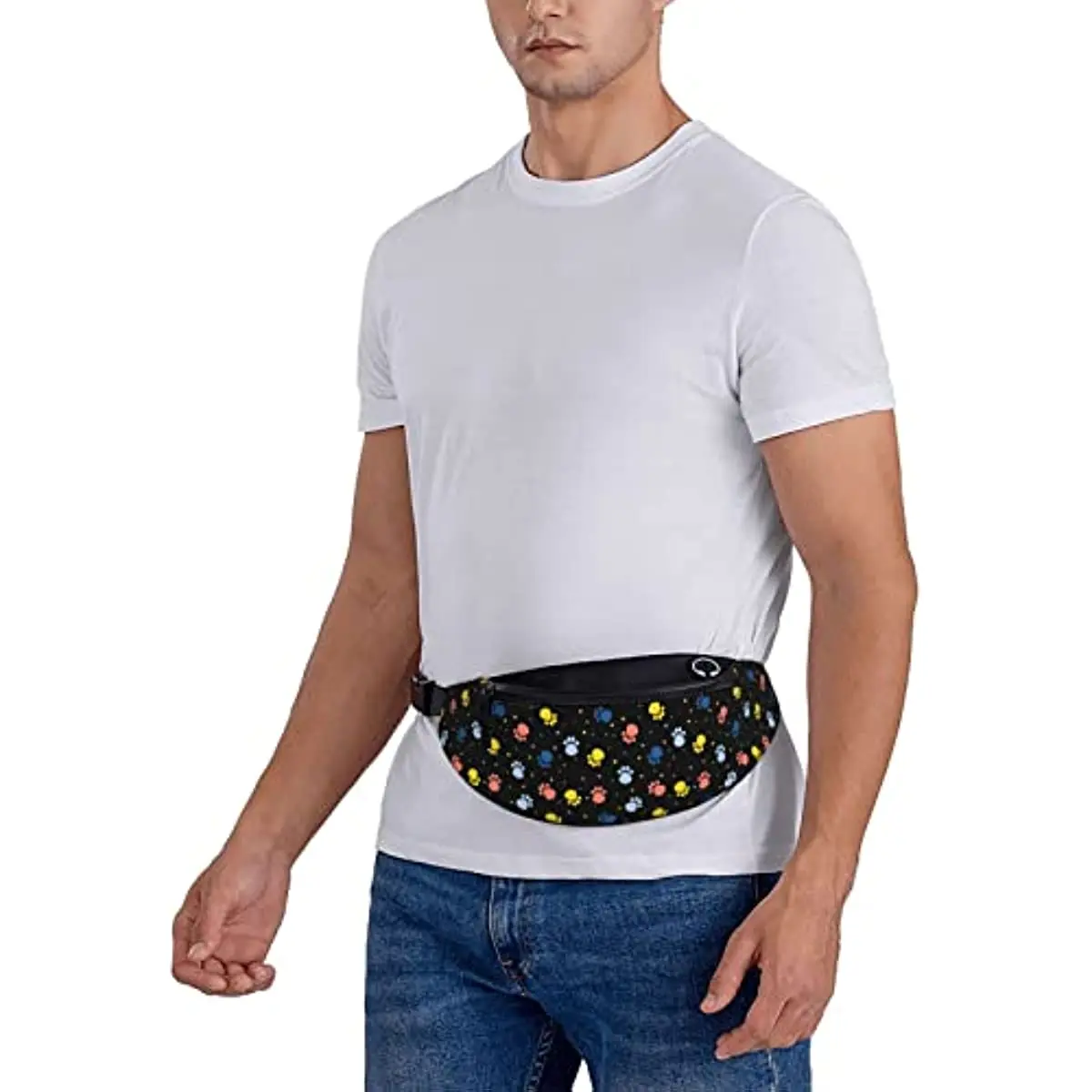 Cute Animal Dog Paw Print Fanny Pack Caminhadas Saco Da Cintura para Mulheres Homens Cinto Ajustável Moda Saco Da Cintura para Viajar Casual