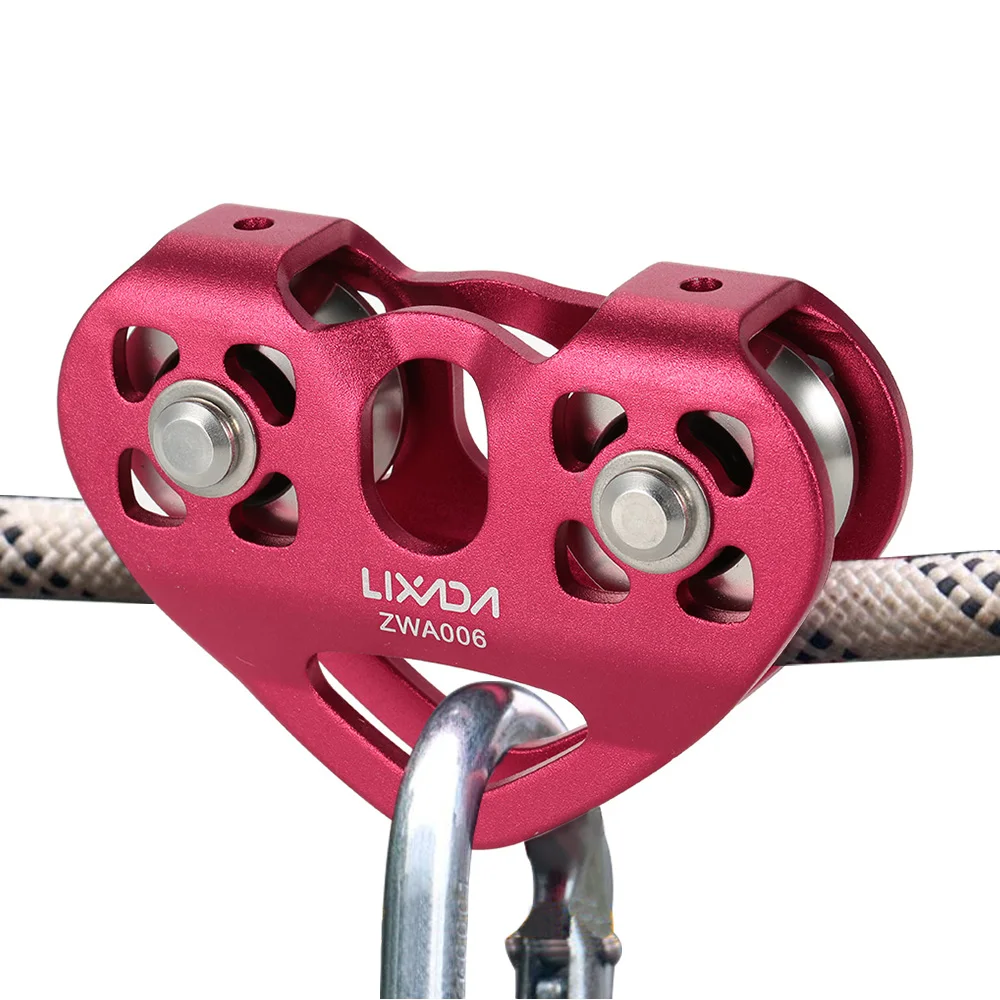 Cable Trolley Lixada 30kN Cable Trolley Pulley with Ball Bearing Climbing Caving Aloft Work  Caving Trolley Pulley Trolley