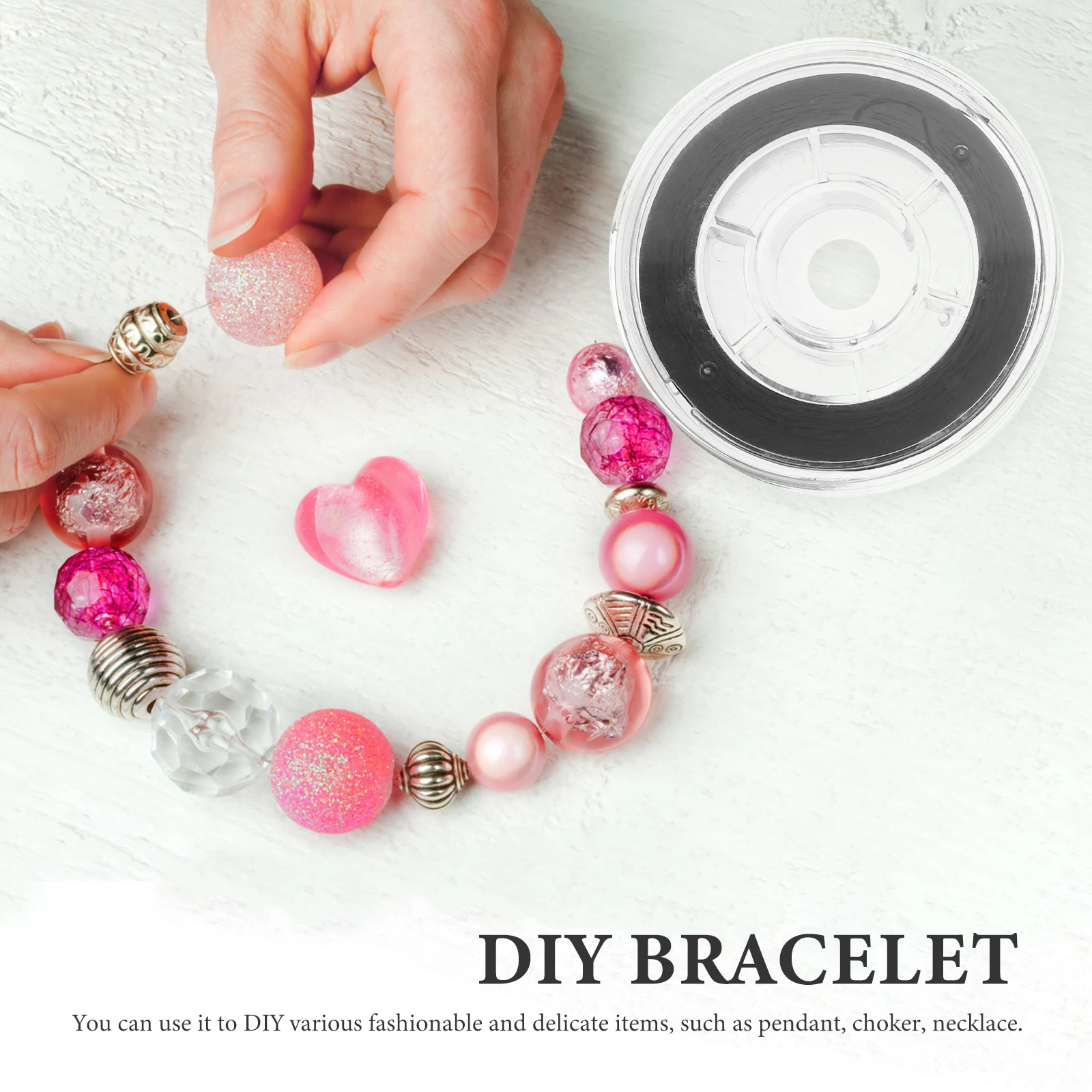 

2 Rolls Elastic Thread Bracelet Jewelry Making Cords Rope for Crystal Rubber Band Supplies Travel