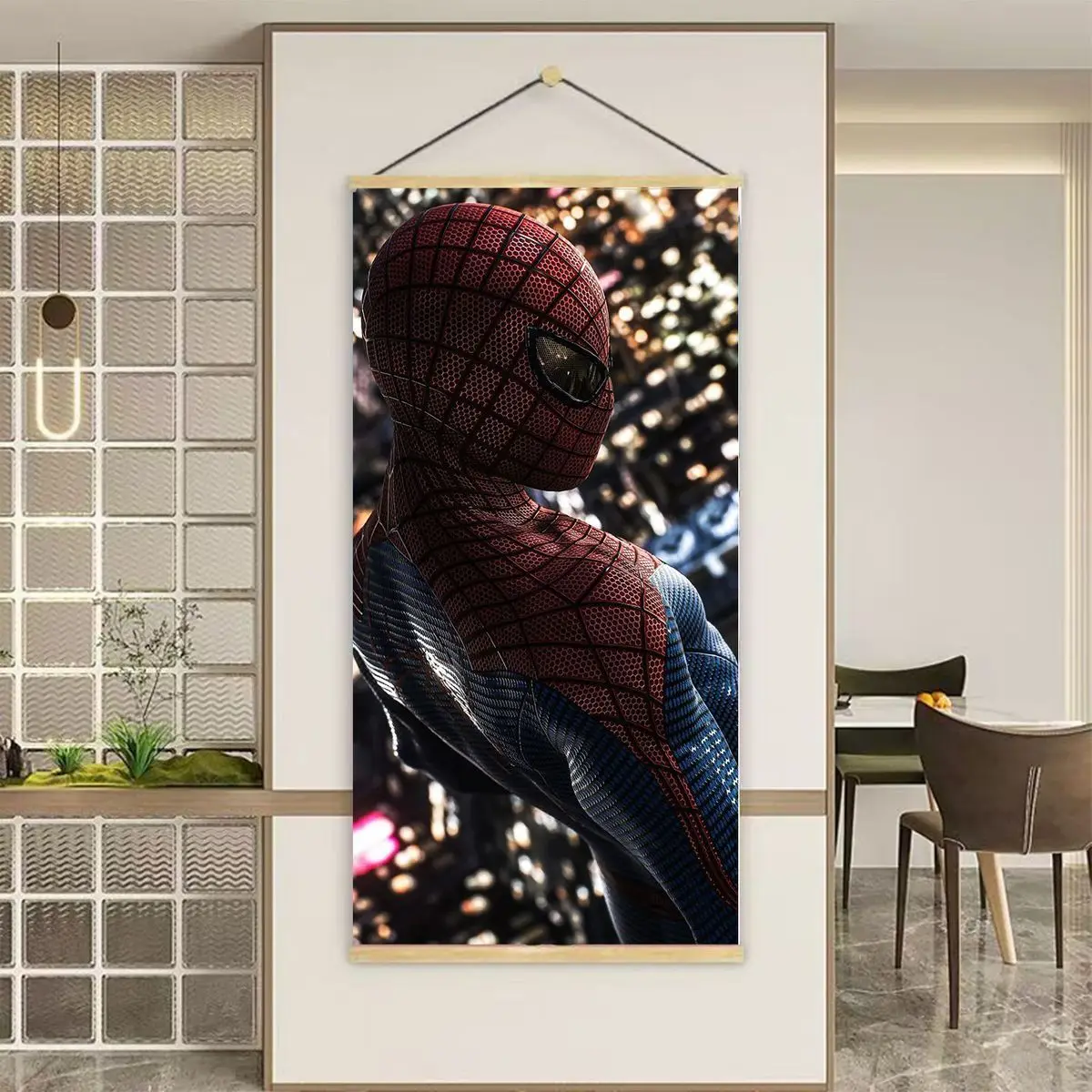

Marvel Spider Man Poster Background High-Definition Living Room Children's Room E-Sports Hotel Solid Wood Decoration Painting