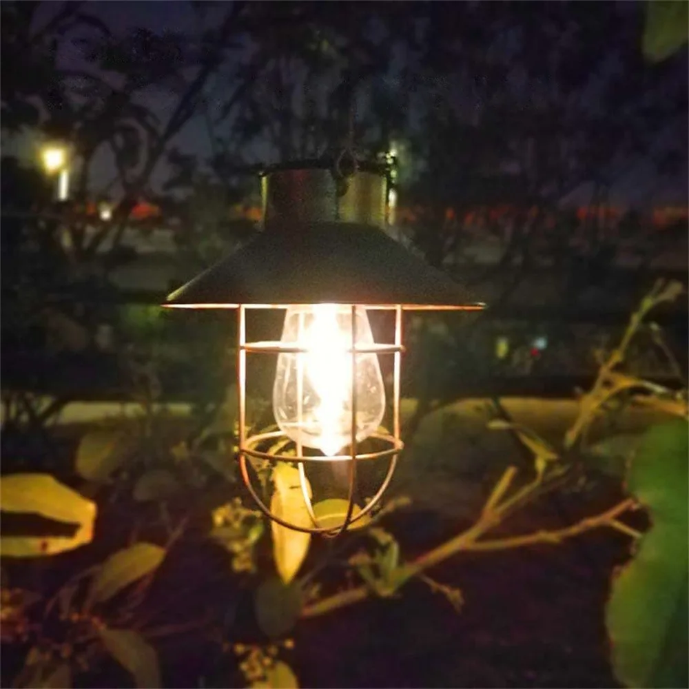 1pc Solar LED Tungsten Filament Bulb Lamp 2800K Garden Night Light 7cm/8.5cm Fence Lights For Outdoor Lamp Bulb Decorative