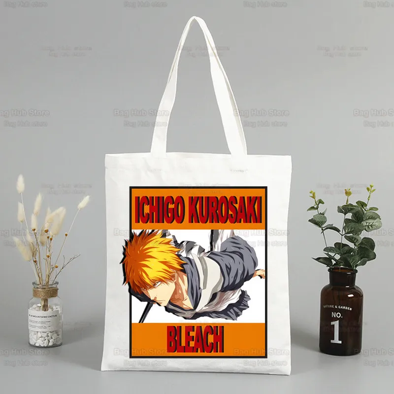 Bleach Zaraki Kenpachi Kurosaki Ichigo Shopping Bag Bolsas De Tela Grocery Shopper Shopping Jute Bag Sacola Reciclaje