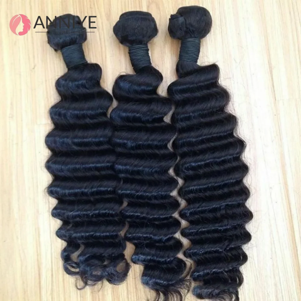 

Deep Wave Human Hair Bundles 1/3/4 Bundles Deal Malaysian Hair Weaves 100% Curly Human Hair Extensions 10-30 inch Virgin Hair