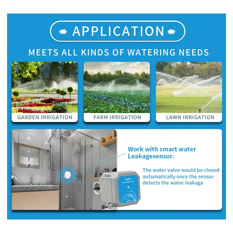 B29C-Tuya Wifi Intelligent Water Ball Valve Shut Close Rate 0% To 100% Garden Smart Life Faucet Automation Voice Control,DN20