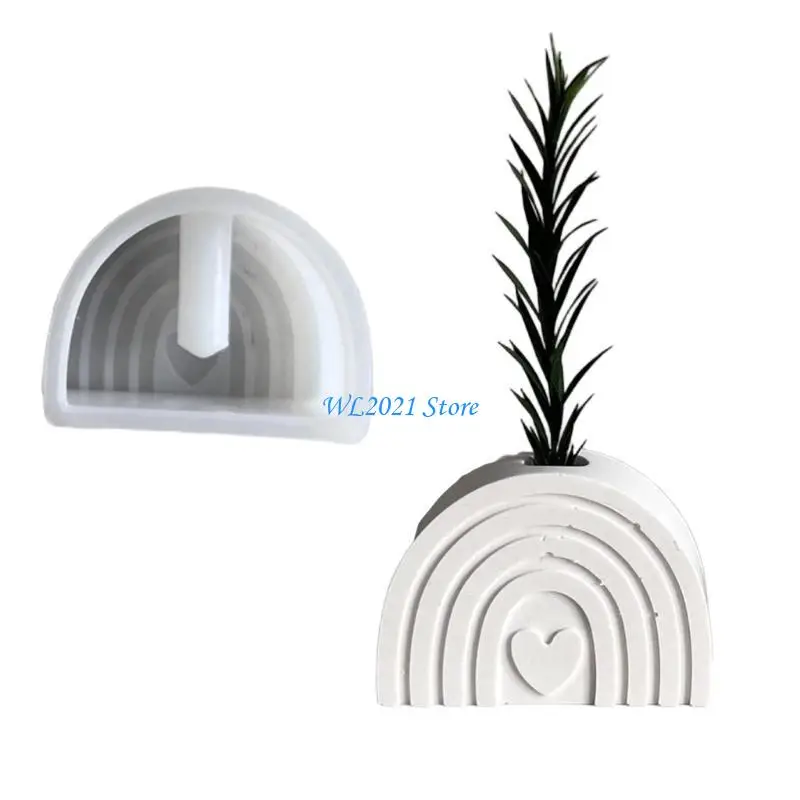 

G5GC Versatile Silicone Mould for Rainbow Flower Pots Easy Demoulding Cement Planter Accessory for Enthusiasts Household