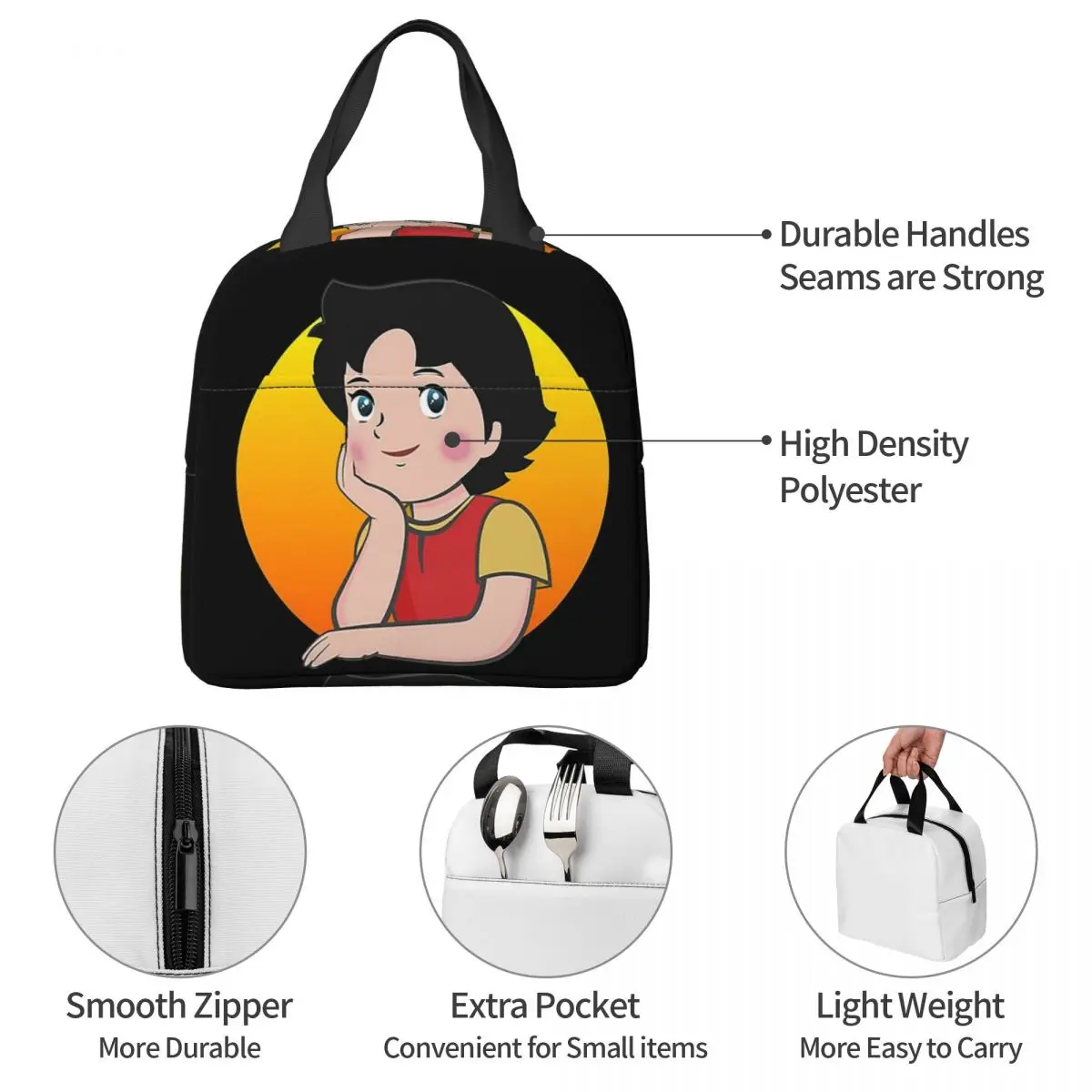 Heidi Lunch Bags Insulated Bento Box Waterproof Lunch Tote Leakproof Picnic Bags Cooler Thermal Bag for Woman Student School