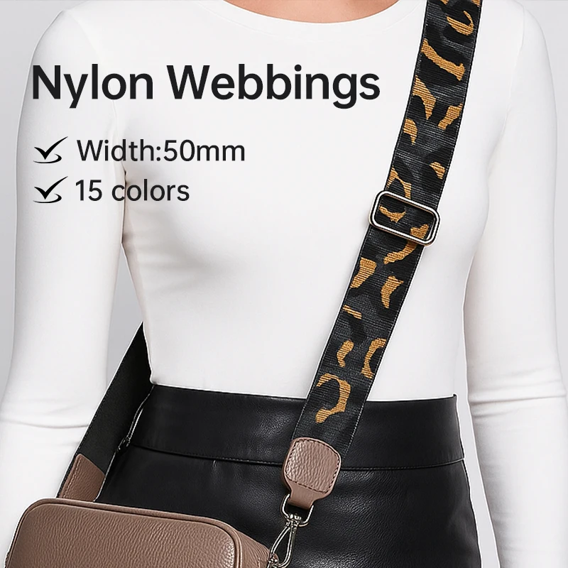 

5Meters 50mm Nylon Webbing Straps 1.5mm Thick Belt Sling Braid Bias Binding Band Shoulder Bag Strap Ribbon Sewing Accessories