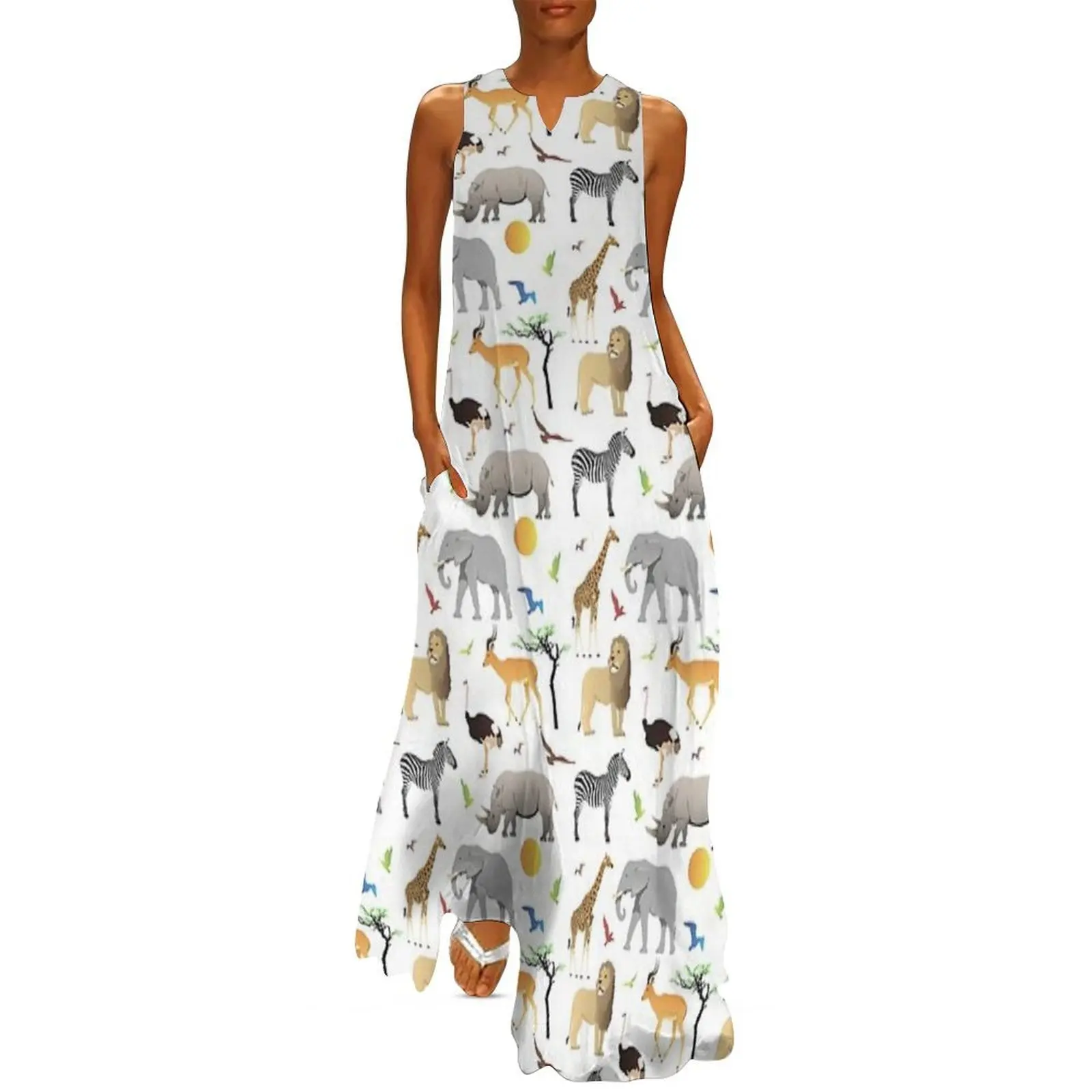 

Safari Savanna Various Animals Long Dress summer dresses women 2025 Woman's evening dress elegant women's dresses sale