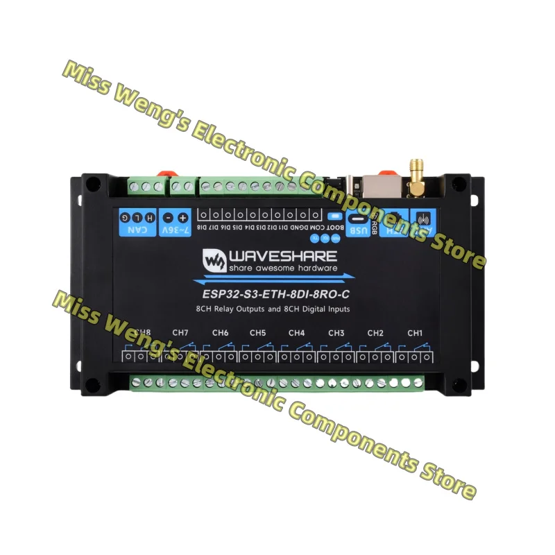 CAN interface digital input network relay WIFI Bluetooth BLE industrial computer ESP32-S3-ETH-8DI-8RO-C POE-ETH-8DI-8RO-C