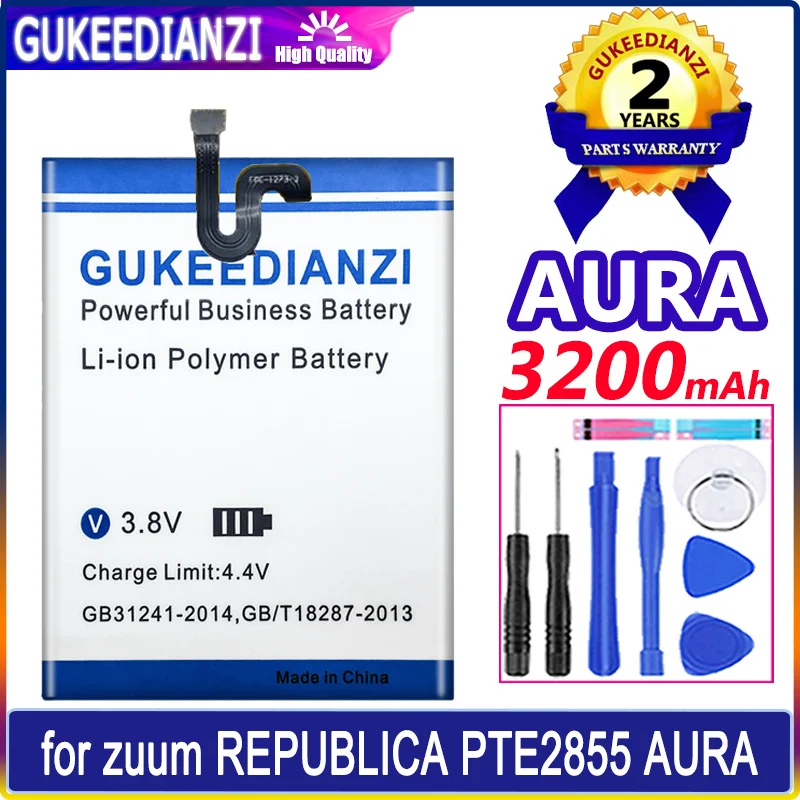 

GUKEEDIANZI Battery 3200mAh for zuum REPUBLICA PTE2855 AURA Batteries